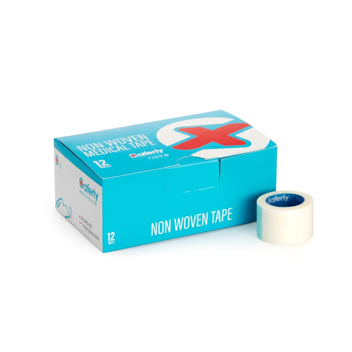SAFERLY NON-WOVEN PAPER SURGICAL MEDICAL CLOTH TAPE — CASE OF 12