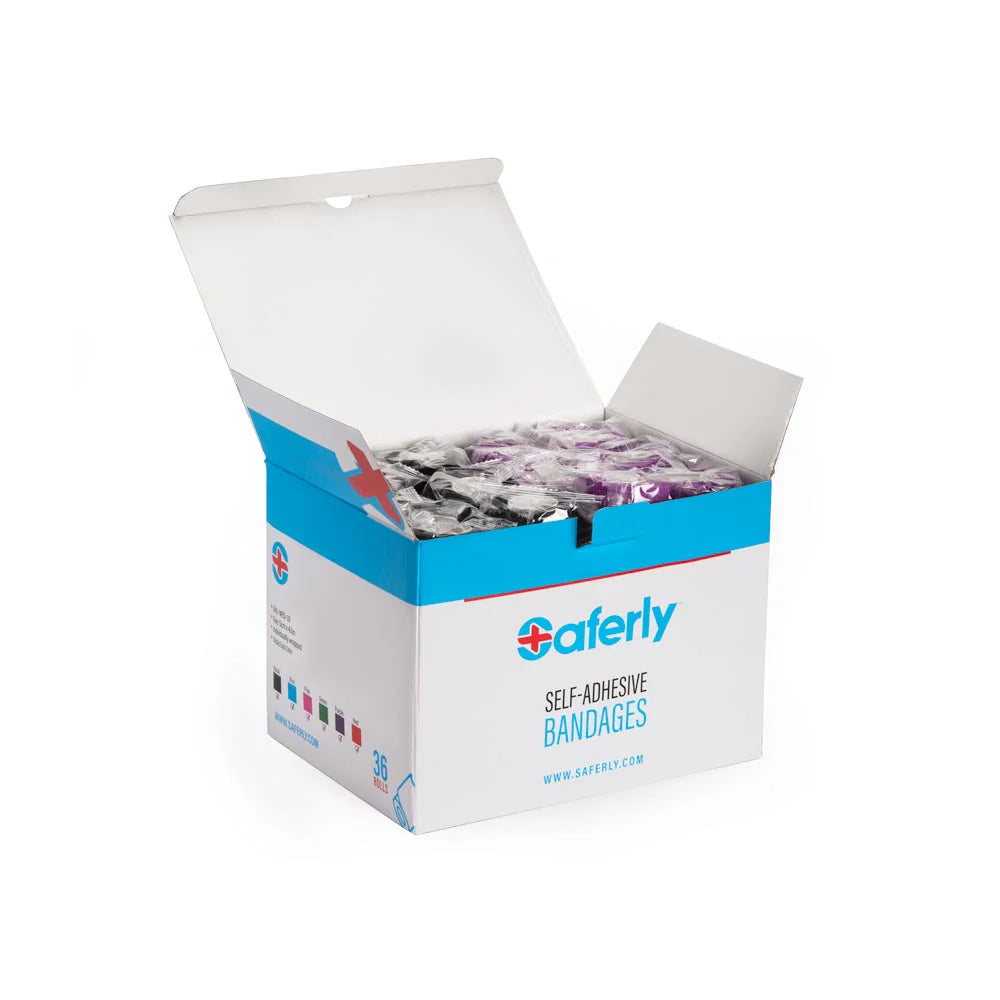SAFERLY 2” MEDICAL COHESIVE WRAP — ASSORTED COLORS — CASE OF 36