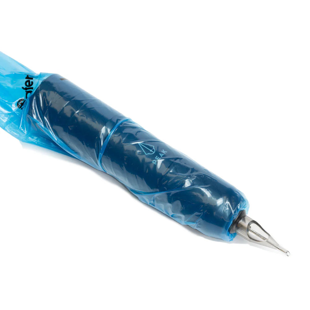 SAFERLY 32" CLIP CORD SLEEVES + MACHINE BAGS — BLUE — BOX OF 200