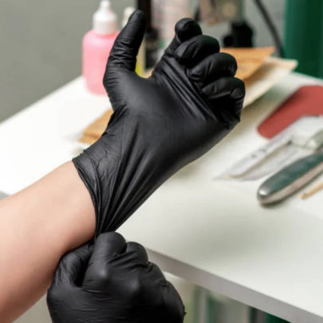 Polysilk by Shamrock Black Latex Gloves - 10 Boxes of Exam Grade, Powder Free (4 Mil), 1,000 Gloves (10 Boxes)
