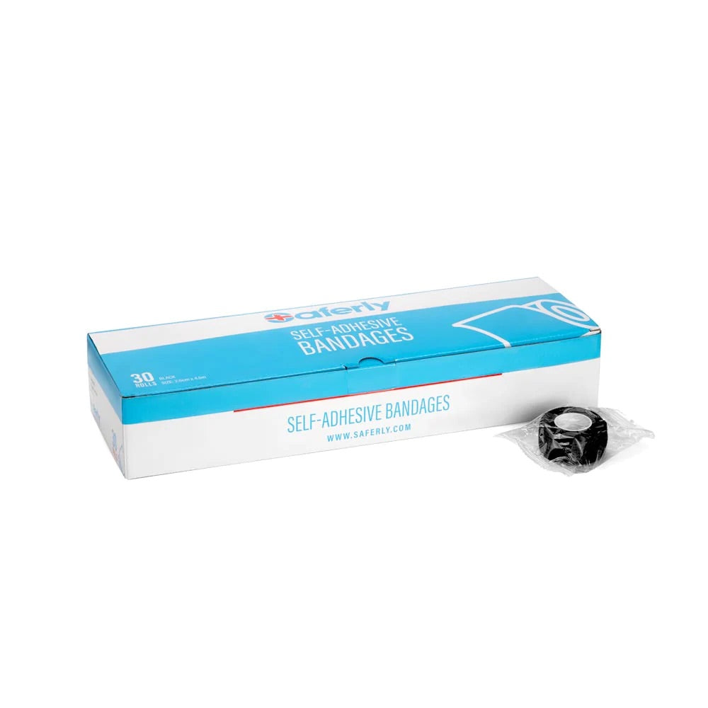 SAFERLY COHESIVE BANDAGE WRAP 1" — BOX OF 30