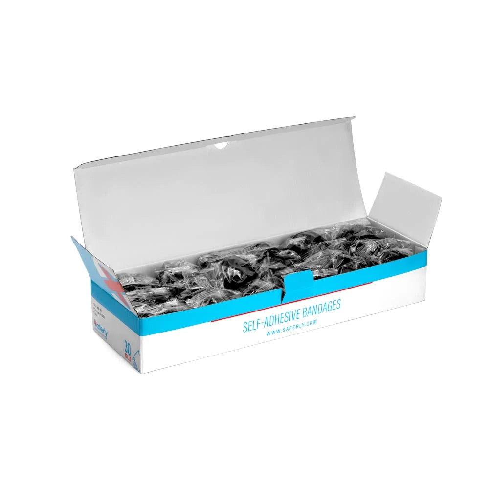 SAFERLY COHESIVE BANDAGE WRAP — BOX OF 30