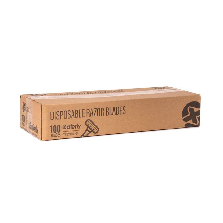 SAFERLY DOUBLE BLADE DISPOSABLE RAZOR — BOX OF 100