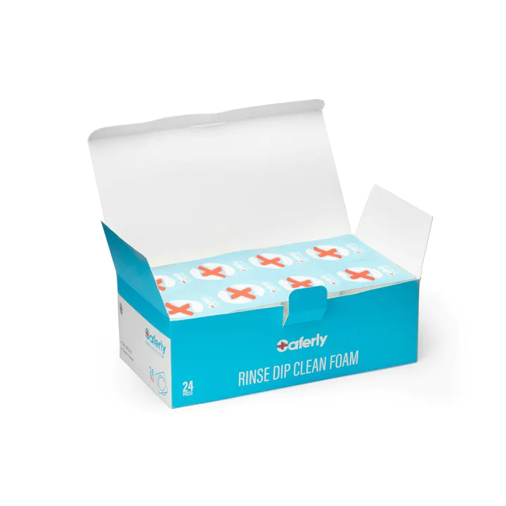 SAFERLY RINSE CAPS WITH FOAM — BOX OF 24